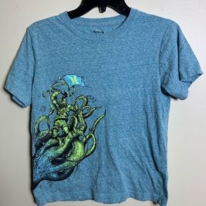 Big kid size large Hurley tee. Tee is a heathered light blue
